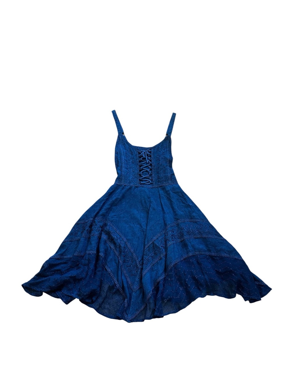 Advanced Apparels RenaissanceMidi Dress Indigo Blue Renfaire Dark Fair Boho NWT
